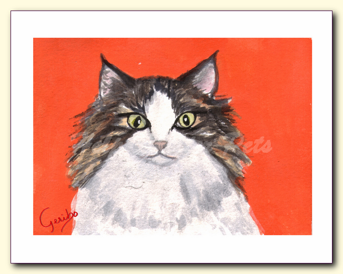 norwegian forest cat notecard by dj geribo at help shelter pets detail image