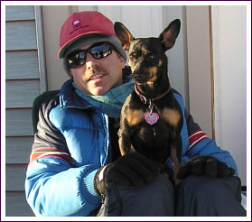 Help Shelter Pets cofounder Jim Fontaine with his Miniature Pinscher Jacquay