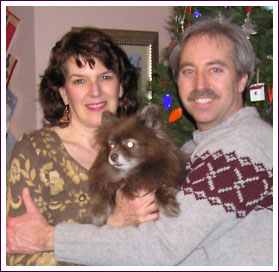 Help Shelter Pets Cofounders DJ Geribo and Jim Fontaine with their pet Pomeranian Kameko