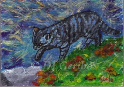 phoca thumb l camouflaged-kitty-painting-by-artist-dj-geribo