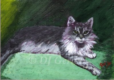 phoca thumb l cozy-kitty-painting-by-artist-dj-geribo