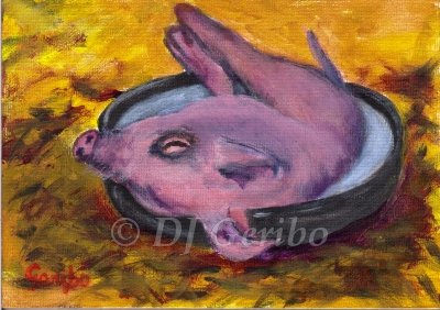 phoca thumb l piglet-bath-nap-painting-by-artist-dj-geribo